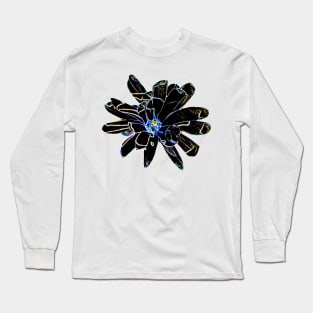 black psichedelic flower Long Sleeve T-Shirt